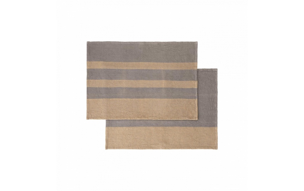 Blomus Ensemble de torchons pour la vaisselle Gano 2 Pièce/s, Beige/Gris