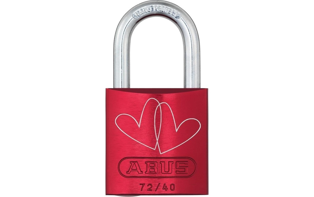 Abus Cadenas 72/40 LoveLock 3 double coeurs obliques Rouge