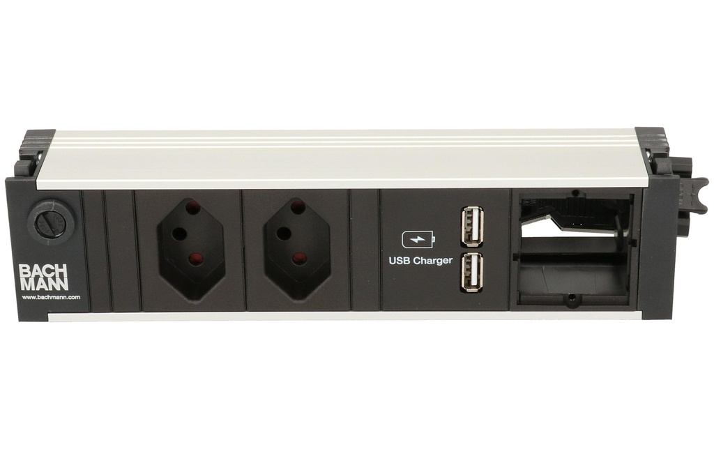 Bachmann Bloc multiprises d’encastrement CONI 2x T13, 1x USB, 1x ABD