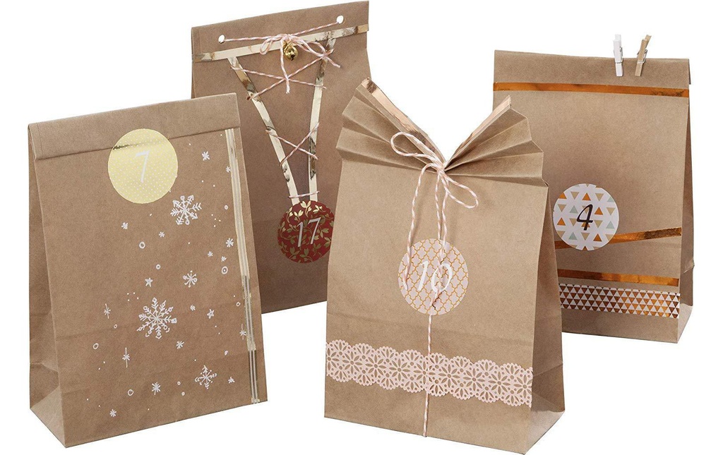 FOLIA Calendr.avent sachet papier na (24 pces)