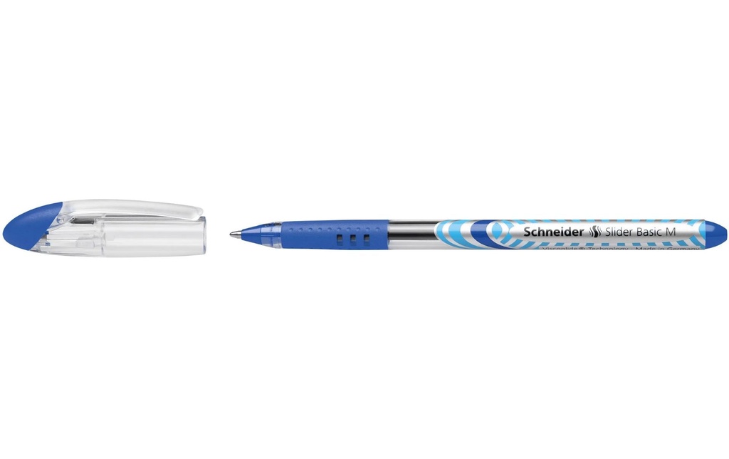 Schneider Stylo bille Slider Basic 1 mm, Bleu/Argenté