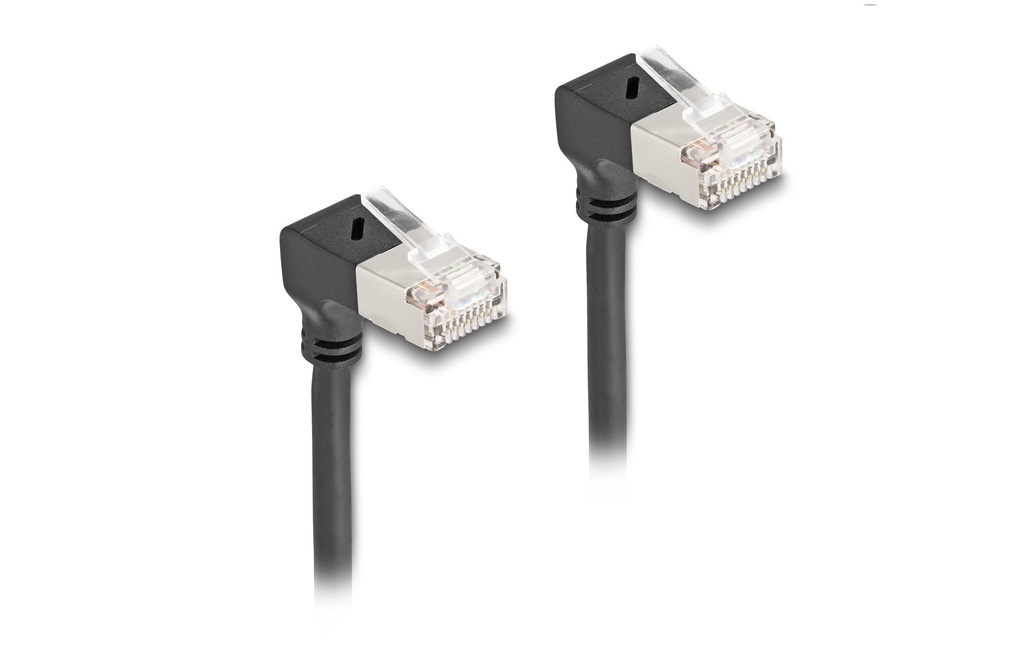 Delock Câble patch coudé à 90 Cat 6A, S/FTP, 2 m, Noir