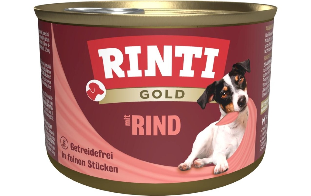 Rinti Alimentation humide Boîte Gold au bœuf, 185 g