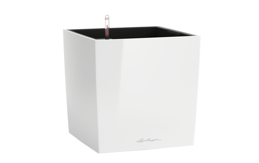 Lechuza Pot de fleur Cube 30 Blanc brillant