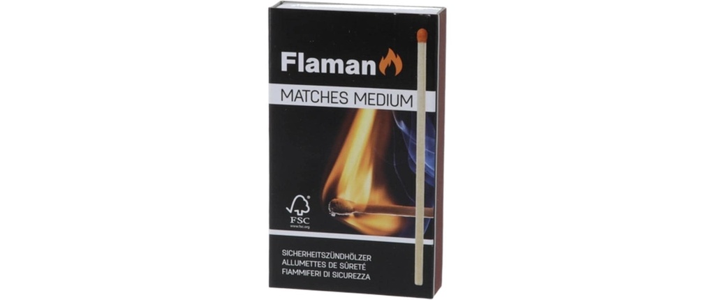 Flaman Allume-feu pour barbecue Matches Medium, 50 pièces