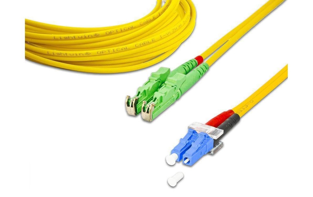 Lightwin Câble patch à fibre optique Singlemode E2000/APC – LC, OS2, Duplex, 20 m