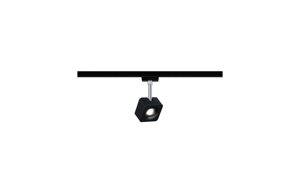 Paulmann Spot LED sur rail URail Cube, 8 W, 4000 K, noir/chrome