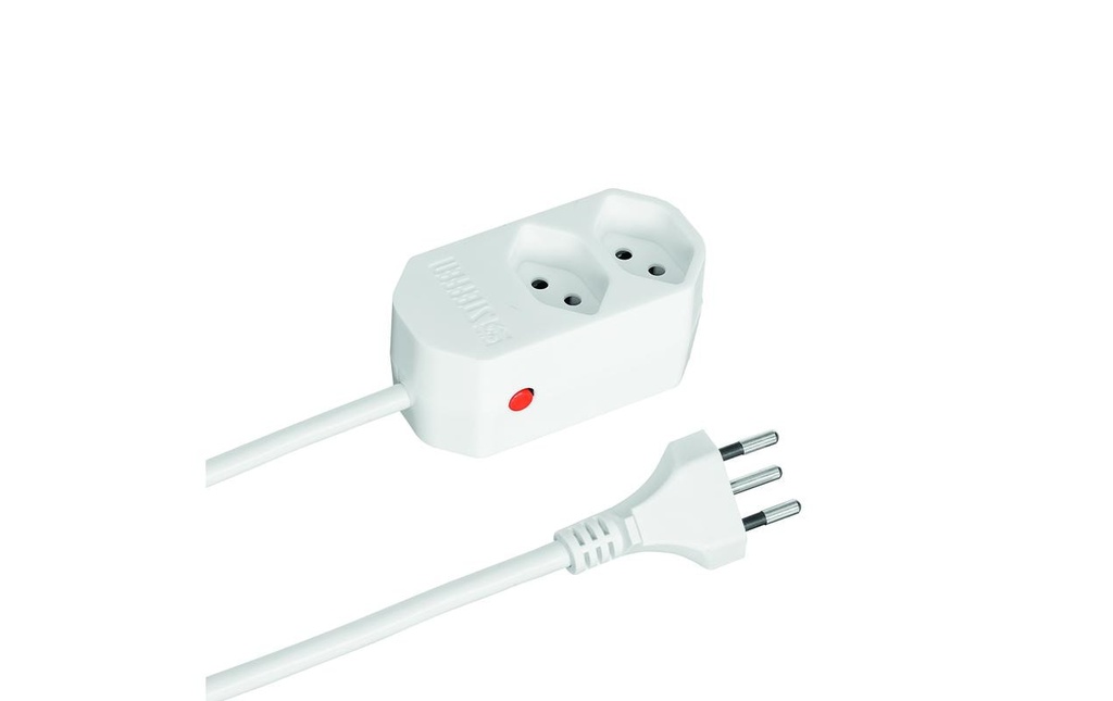 STEFFEN Bloc multiprises Compact 2x T13 1.5 m Blanc
