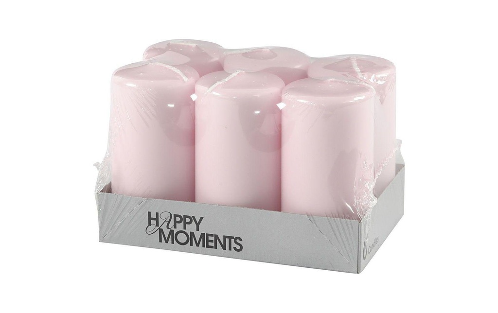 Creativ Company Bougie cylindrique Ø 5 cm Rose, 6 pièces