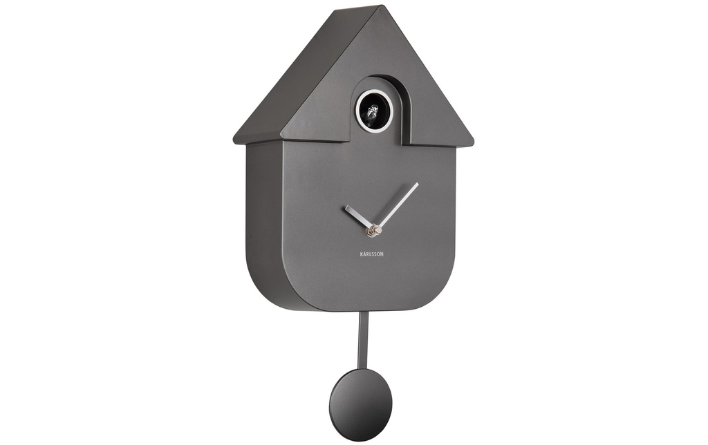 KARLSSON Horloge murale Modern Cuckoo Metallic Dark grey
