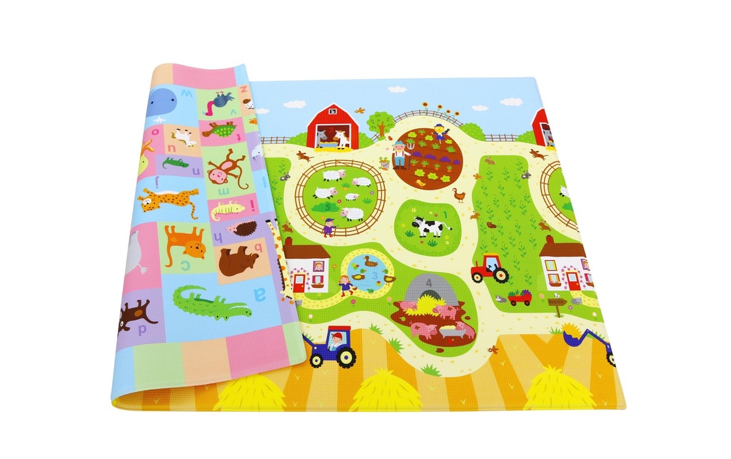 BABY CARE Tapis de jeu Busy Farm, 210 x 140 cm