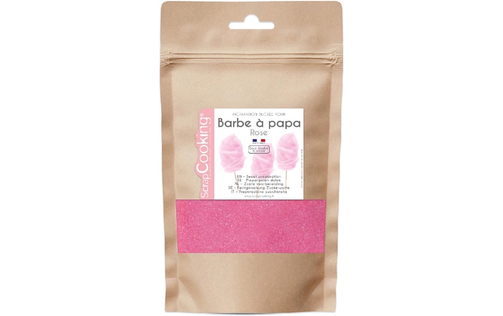 ScrapCooking Mélange prêt à l'emploi Barbe à papa goût bonbon rose 160 g