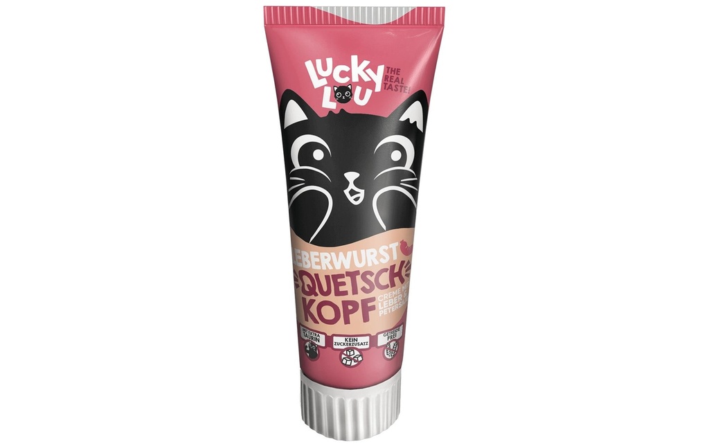 Lucky Lou Collation pour chat Tube Tête de sertissage Saucisse de foie 75 g