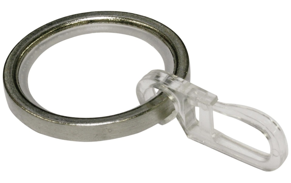 Gardinia Anneau de rideau avec insert de glissement Acier inoxydable, 10 pièces