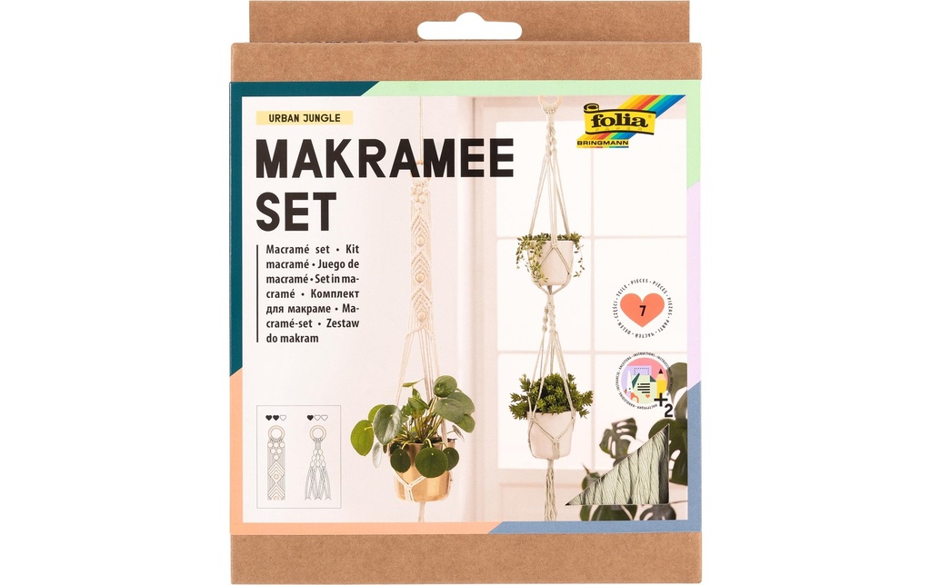 FOLIA Set de bricolage macramé Jungl (7 pces)
