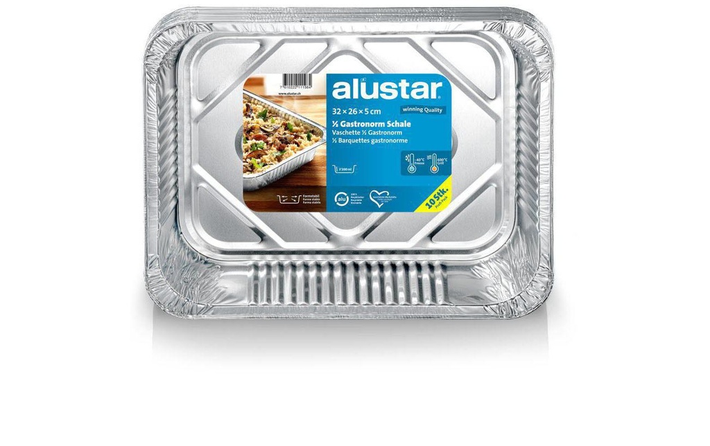Alustar Barquette à barbecue 32 cm x 26 x 5 cm 10 pièces