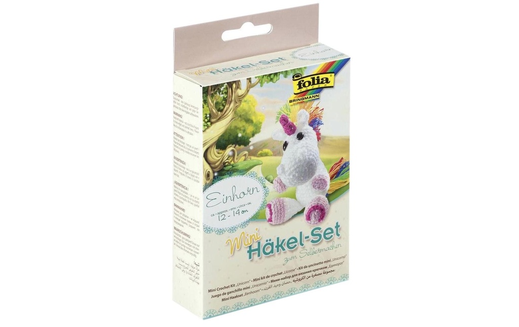 FOLIA Mini-Set de crochet licorne