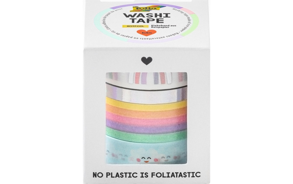 FOLIA Washi-Tape 4p. Hotfoil RAINBOW (4 pces)
