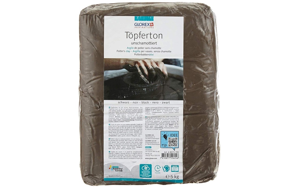 Glorex Argile de potier 5 kg Noir