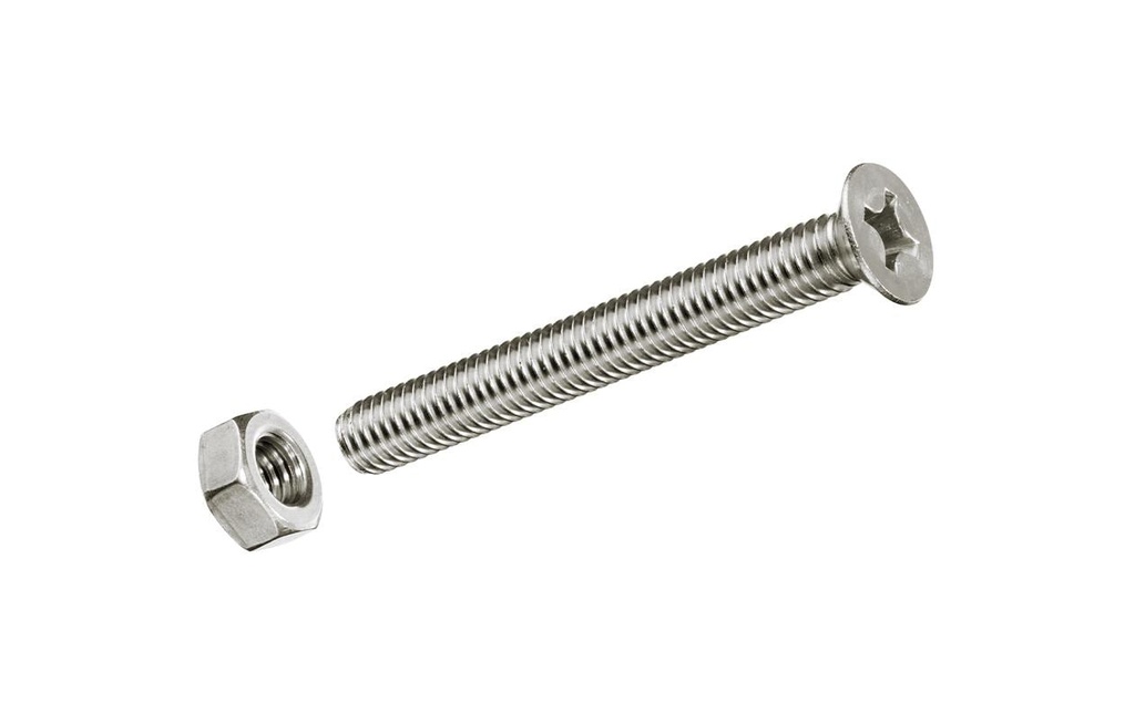 FTM Vis métriques M 6 x 40 mm, avec écrous, Acier, 4 pièces