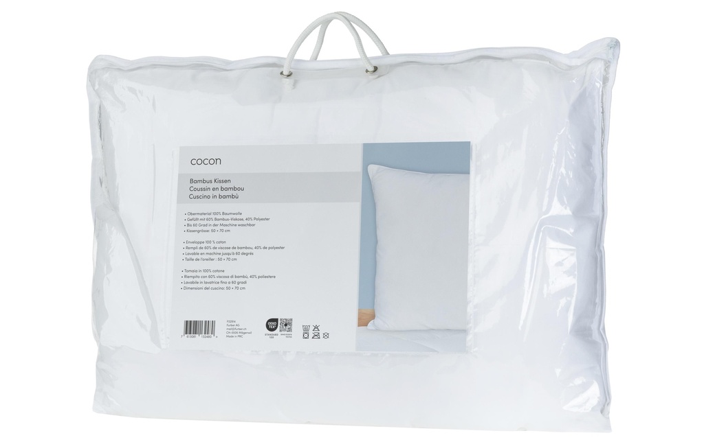 COCON Oreiller classique Bambou, 50 x 70 cm