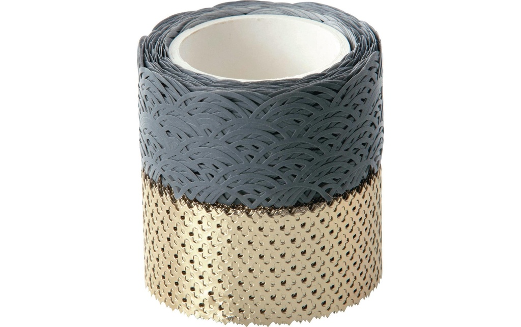 FOLIA Washi-décor set-2pcs gris/or (2 pces)