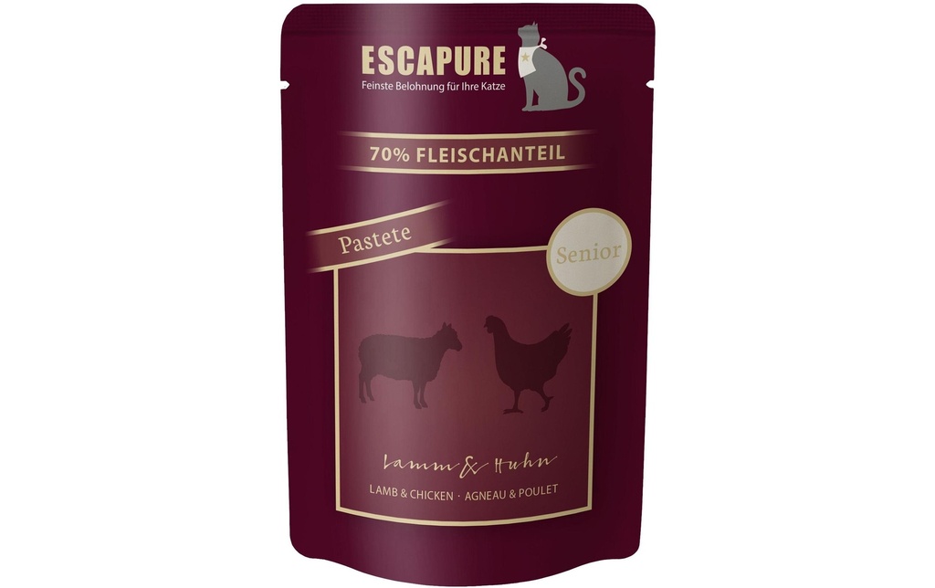 Escapure Alimentation humide Pouch Senior agneau & poulet, 100 g