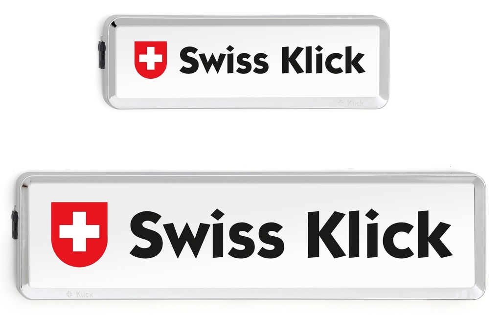 Swiss Klick Kits de Supports de plaque d’immatriculation En longueur Chrome brillant