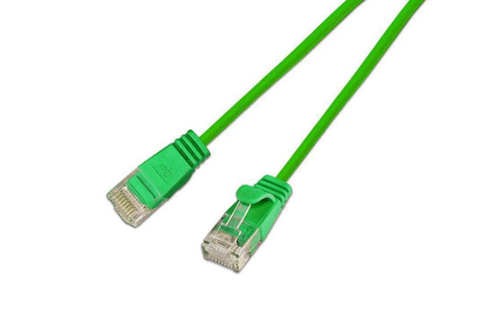 SLIM Câble de raccordement KAT6 Light, rond, U/UTP, Ø 2,8 mm, vert