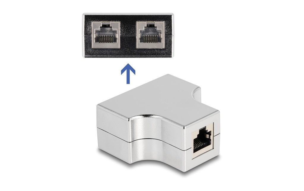 Delock RJ45 Splitter, 1x RJ45 femelle vers 2x RJ45 femelles 1 Pièce/s