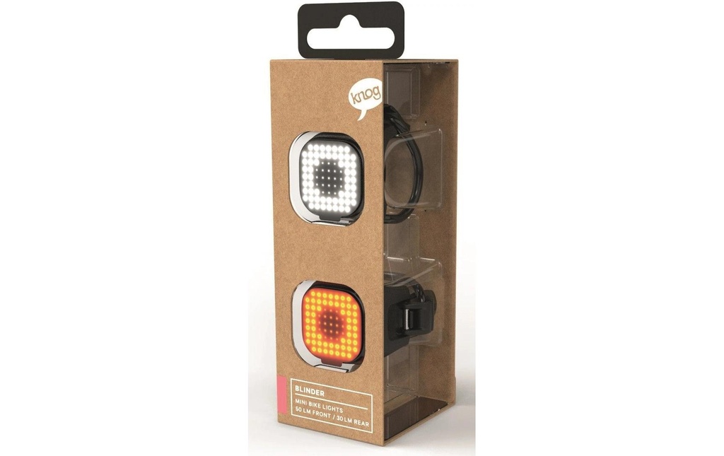 knog. Lampe de vélo Blinder Mini Square Jeu de lumières