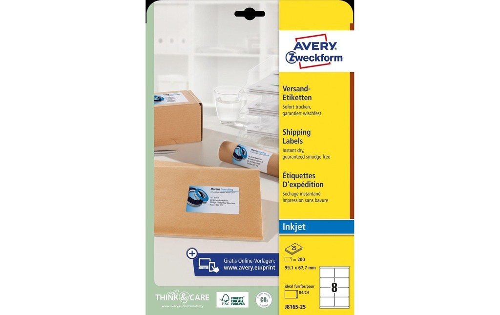 Avery Zweckform Étiquettes d’expédition 99.1 x 67.7 mm, 25 feuille