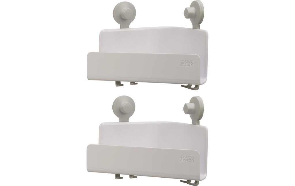 Joseph Joseph Tablette de douche d'angle EasyStore, Blanc, set de 2