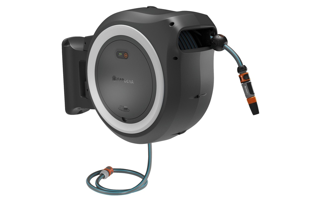 GARDENA Enrouleurs de tuyau mural Batterie PowerRoll XL 18 V P4A Solo 35 m