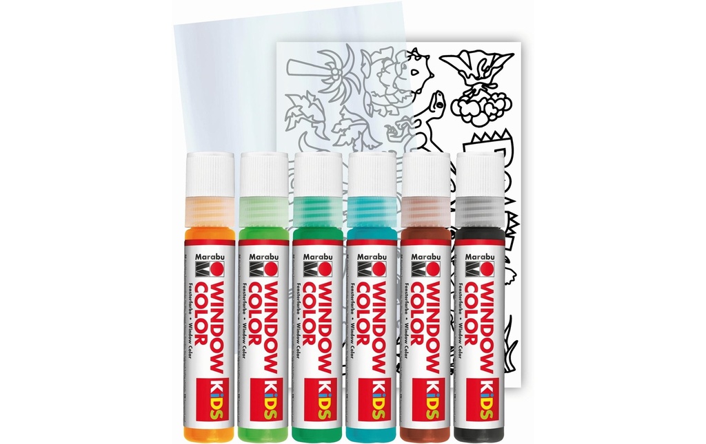 MARABU KiDS Window Dinosaure 6x25ml (150 pces)
