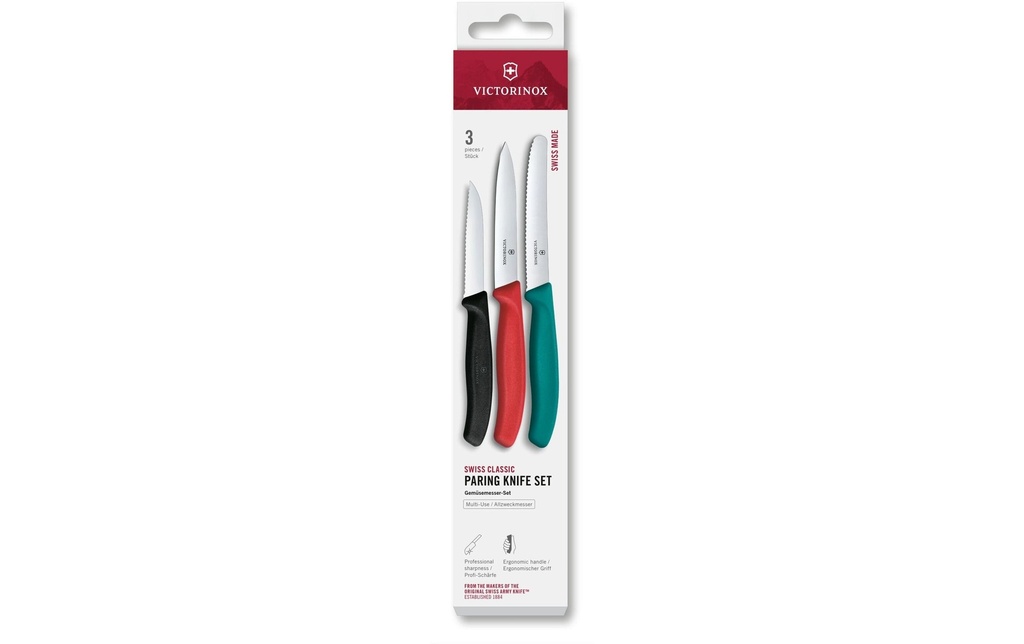 Victorinox Jeux de couteaux Swiss Classic, Vert / Rouge / Noir