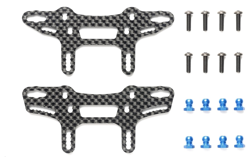 Tamiya XM-01 Stays de pare-chocs en carbone (avant et arrière)