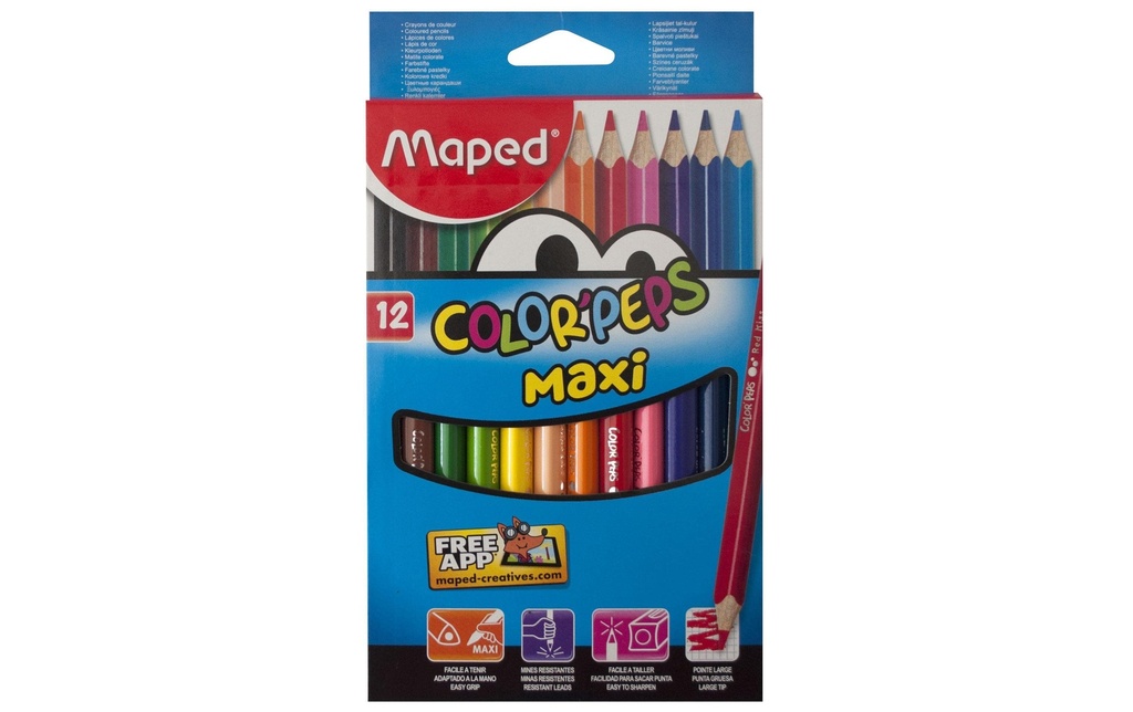 maped Crayons de couleur Color Peps Maxi 12 pièces