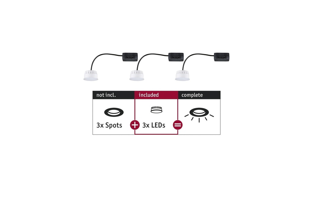 Paulmann Luminaire encastré Module LED Choose Coin Set de 3 pièces