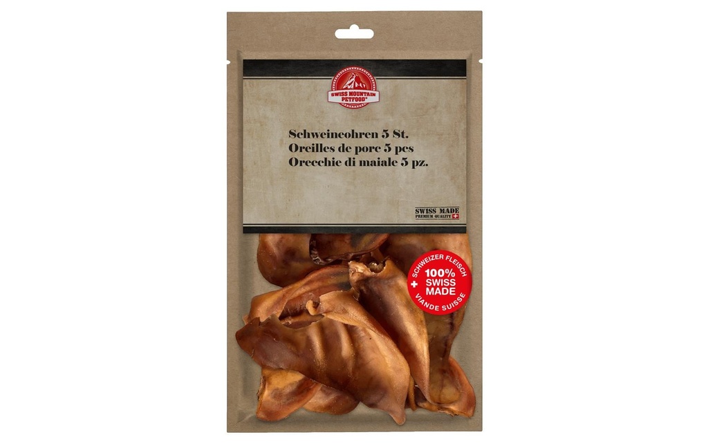Swiss Mountain Petfood Oreilles de porc 5 pièces