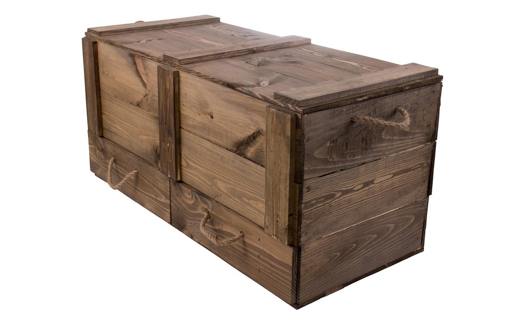 Holz Zollhaus Coffre Marron vintage, 85 x 40 cm