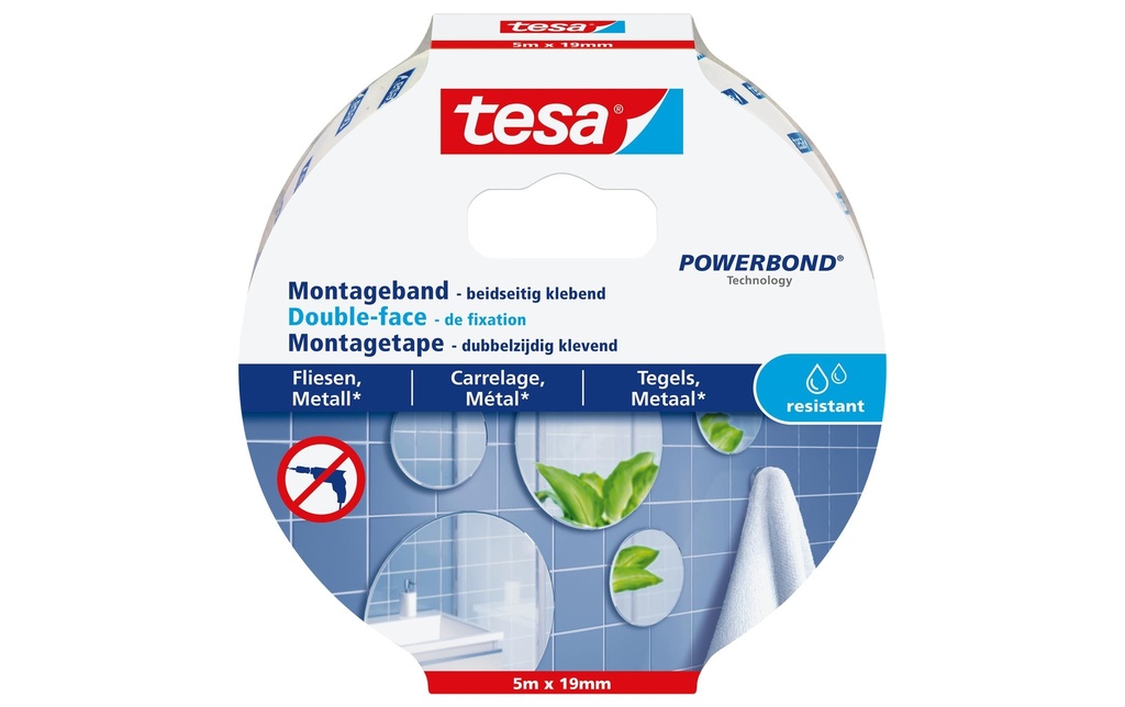 tesa 5 m x 19 mm pour carrelage + métal