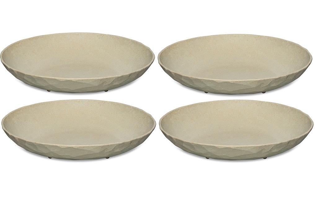 Koziol Assiette de soupe et de pâtes Club 4 Pièce/s, Sabler/Jaune