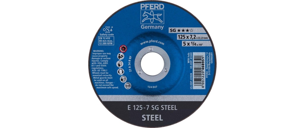 Pferd Meules à ébarber E 125 x 7.2 x 22.23 mm