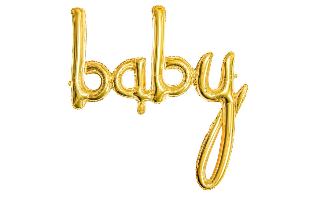 Partydeco Ballon en aluminium Baby 73.5 x 75.5 cm Doré, 1 pièce