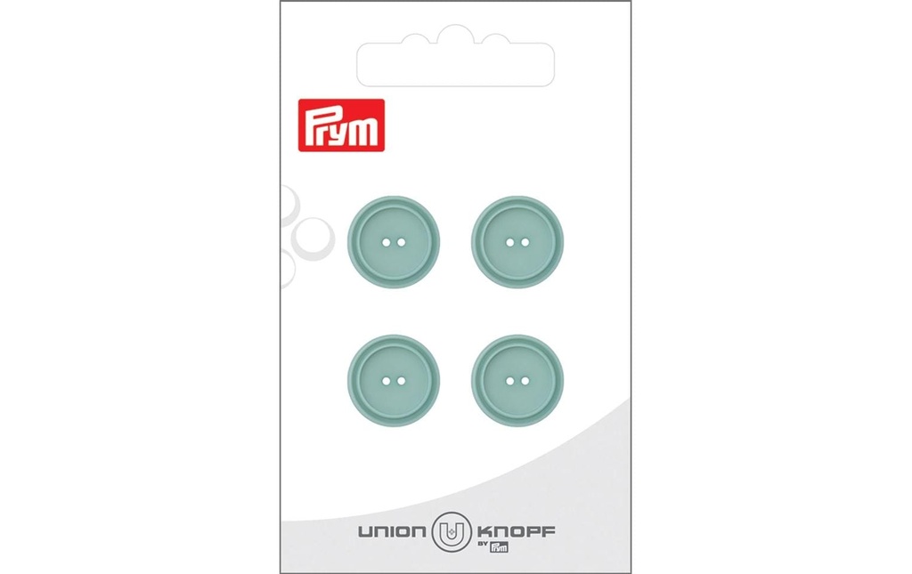 Prym Union Knopf Boutons Polyester 15 mm, 4 pièces, Turquoise