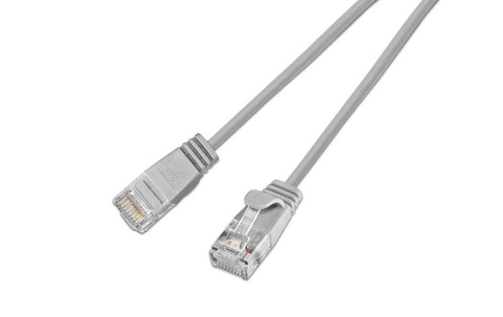 SLIM Câble de raccordement KAT6 Light, rond, U/UTP, Ø 2,8 mm, gris