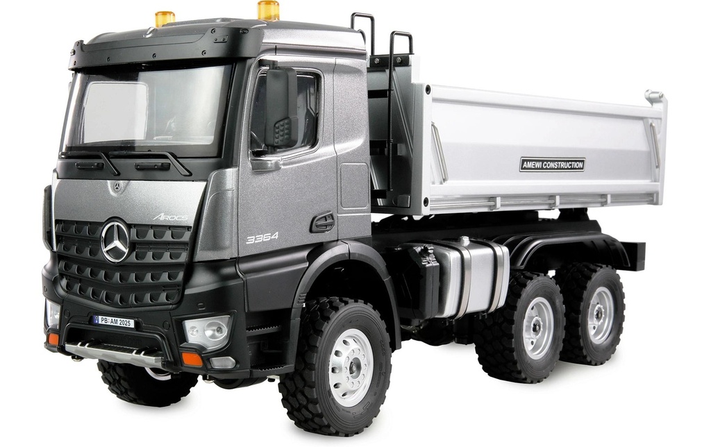 Amewi Camion-benne Camion à benne basculante Mercedes-Benz Arocs, anthracite 1:14 RTR