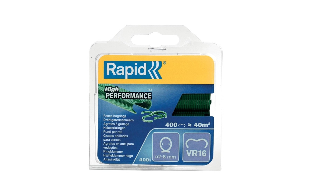 Rapid Agrafes à grillage VR16 400 pièces, vert