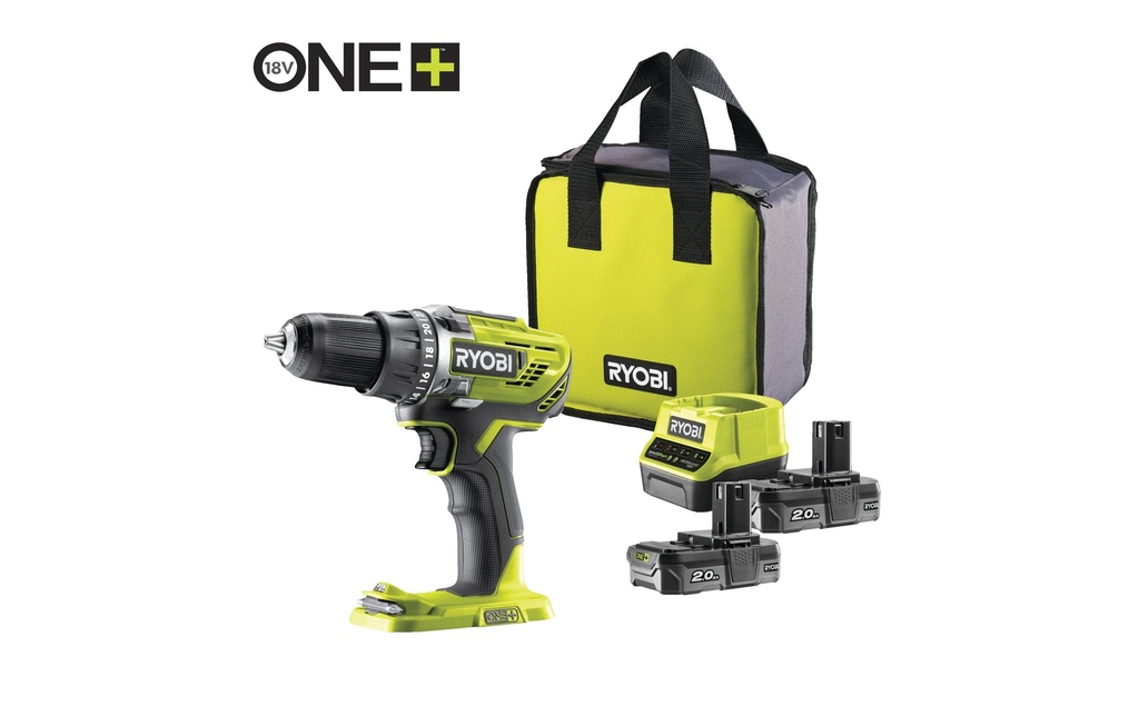 RYOBI Perceuse-visseuse sans fil R18DD3-220S, 18 V, 50 Nm, kit